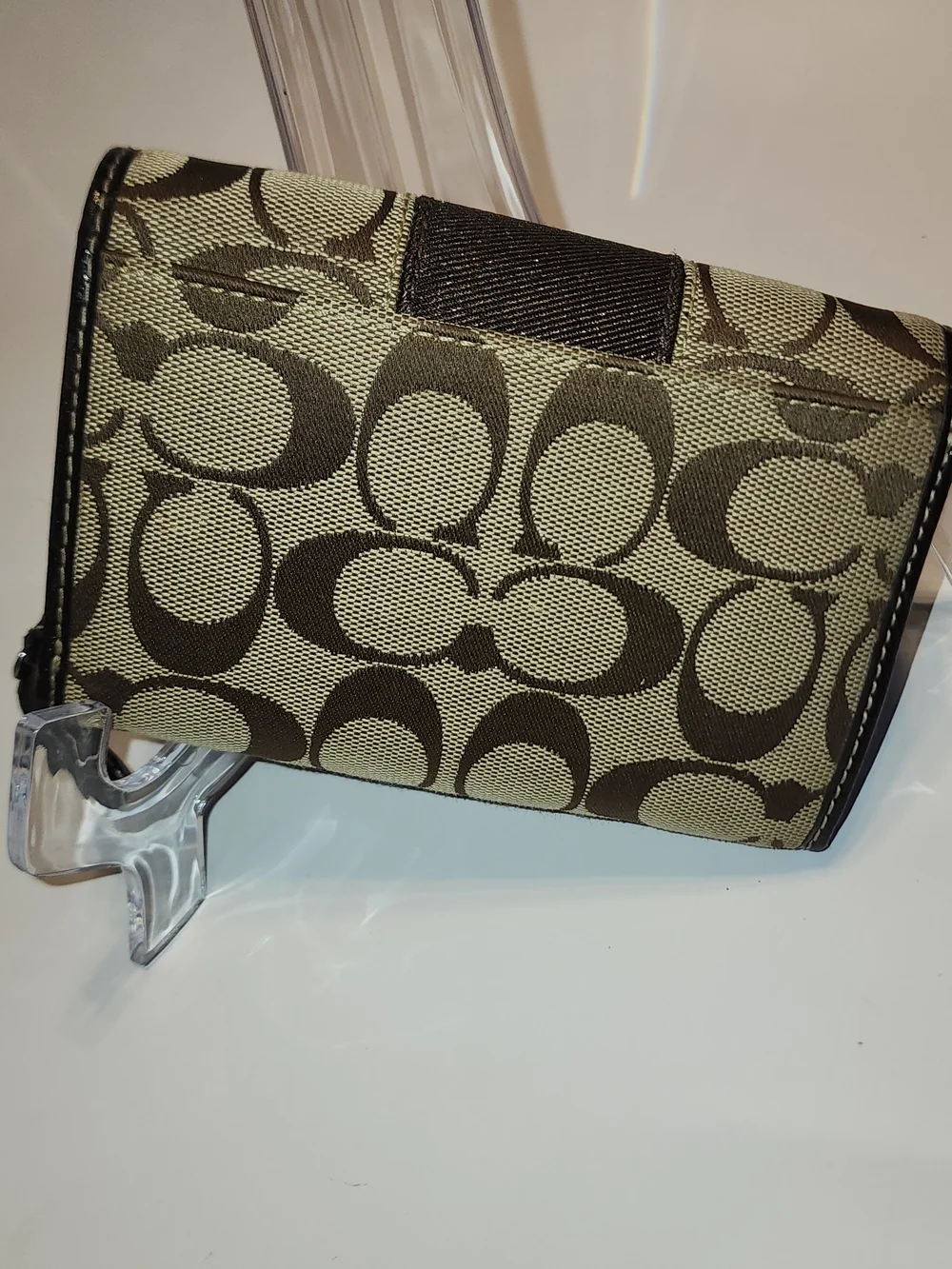 Coach Signature C Jacquard Canvas Trifold Wallet - Brown/Tan